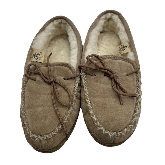 Old Friend Women's Warm sheepskin fleece lined leather loafer moccasin Size 10 - Picture 1 of 10